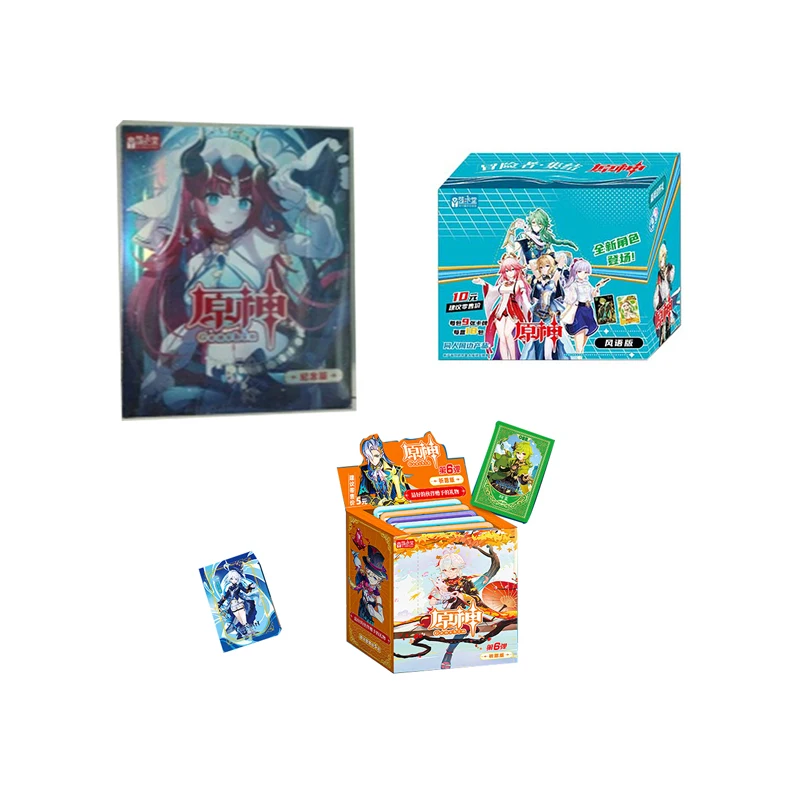 

Official Genshin Impact Trading Cards Booster Box Wave 2, Wave 6 Anime Game Collection