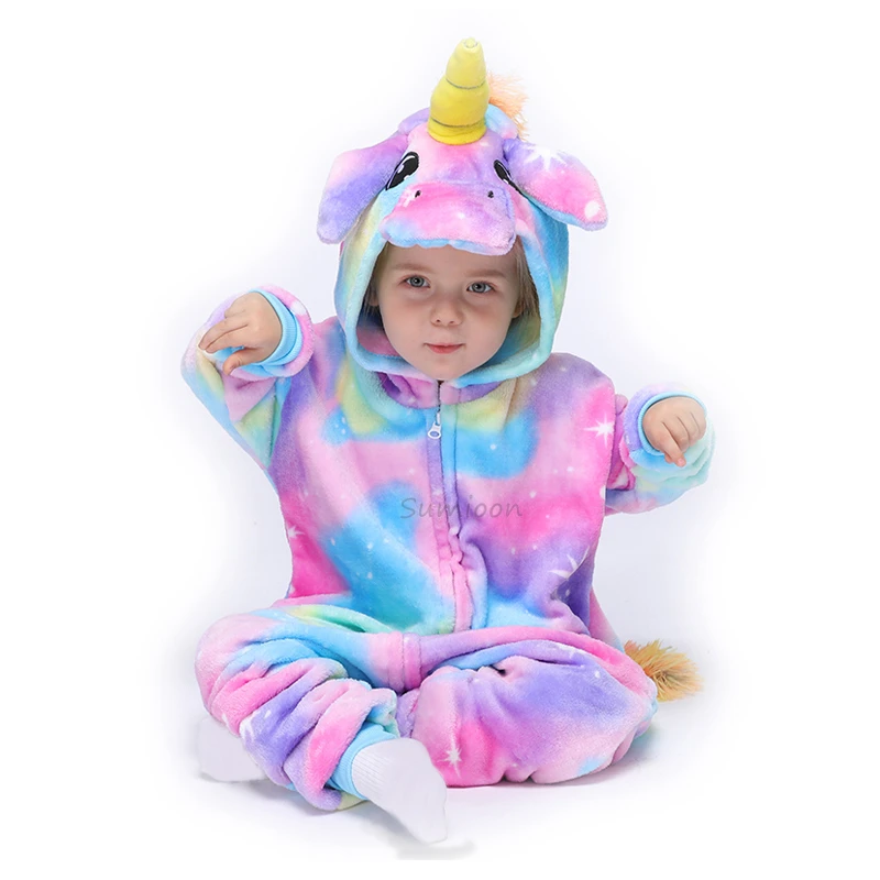 2022 Kigurumi Cat Onesie Kids Unicorn Pajamas for Children Animal Cartoon Blanket Sleepers Baby Costume Winter Boy Girl Jumspuit