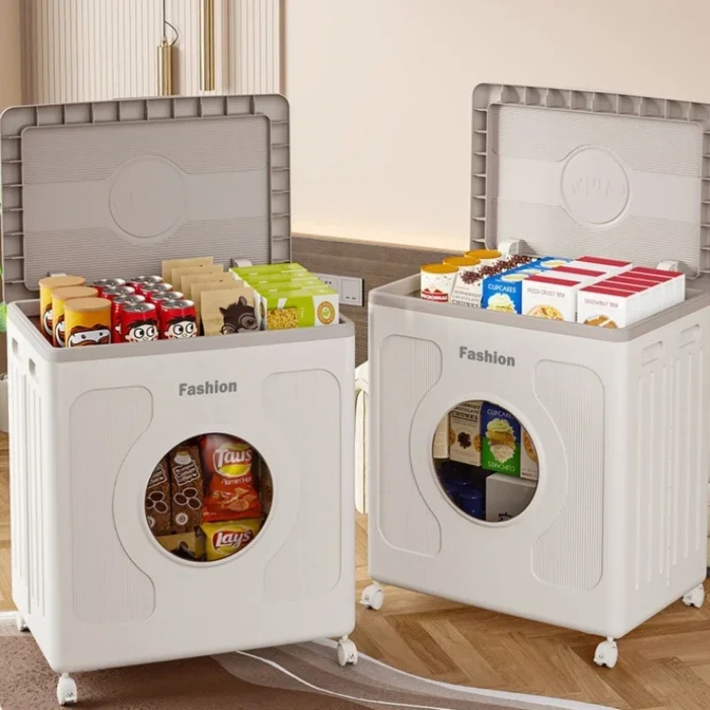 160L large-capacity storage box, multi-functional clothing folding storage box with wheels, household plastic clamshell
