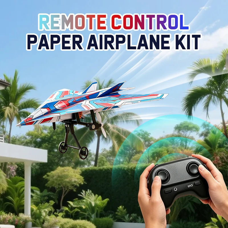 RC Paper Airplane 2.4G Remote Control DIY Assembly Aircraft Dual Propellers Folded Plane Flying Model Outdoor Toy Kid Gifts
