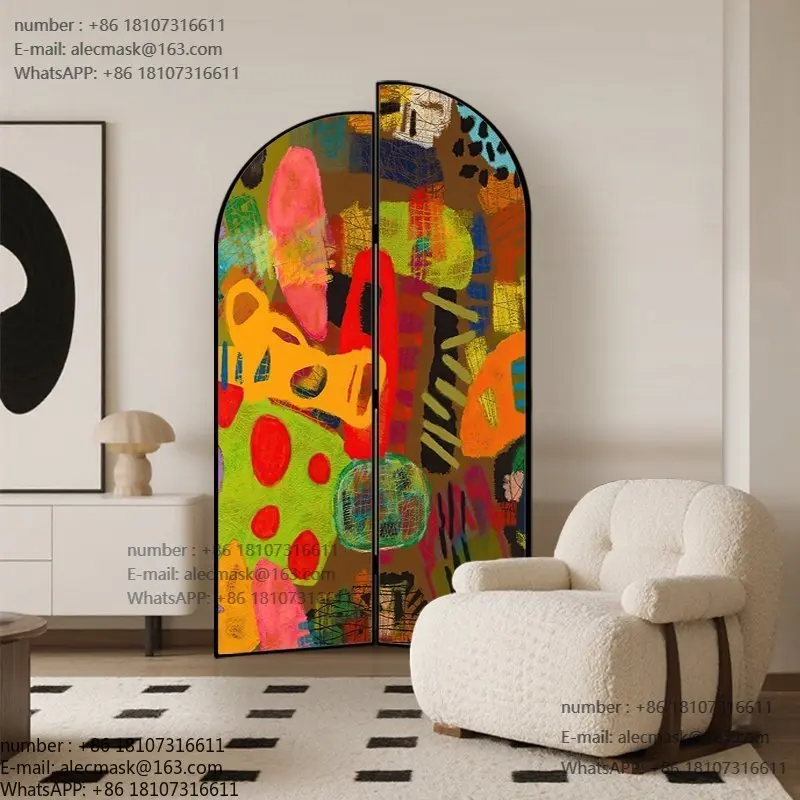 

French medieval screen partition entrance light luxury high-end hotel office mobile