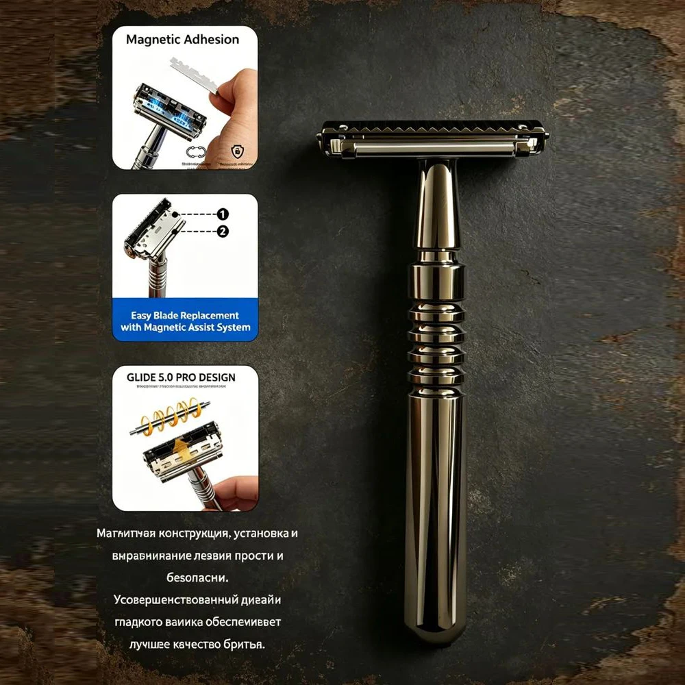classic-vintage-safety-razor-for-men-polished-chrome-double-edge-razor-heavy-duty-manual-shaver-for-wet-shaving-perfect-gift