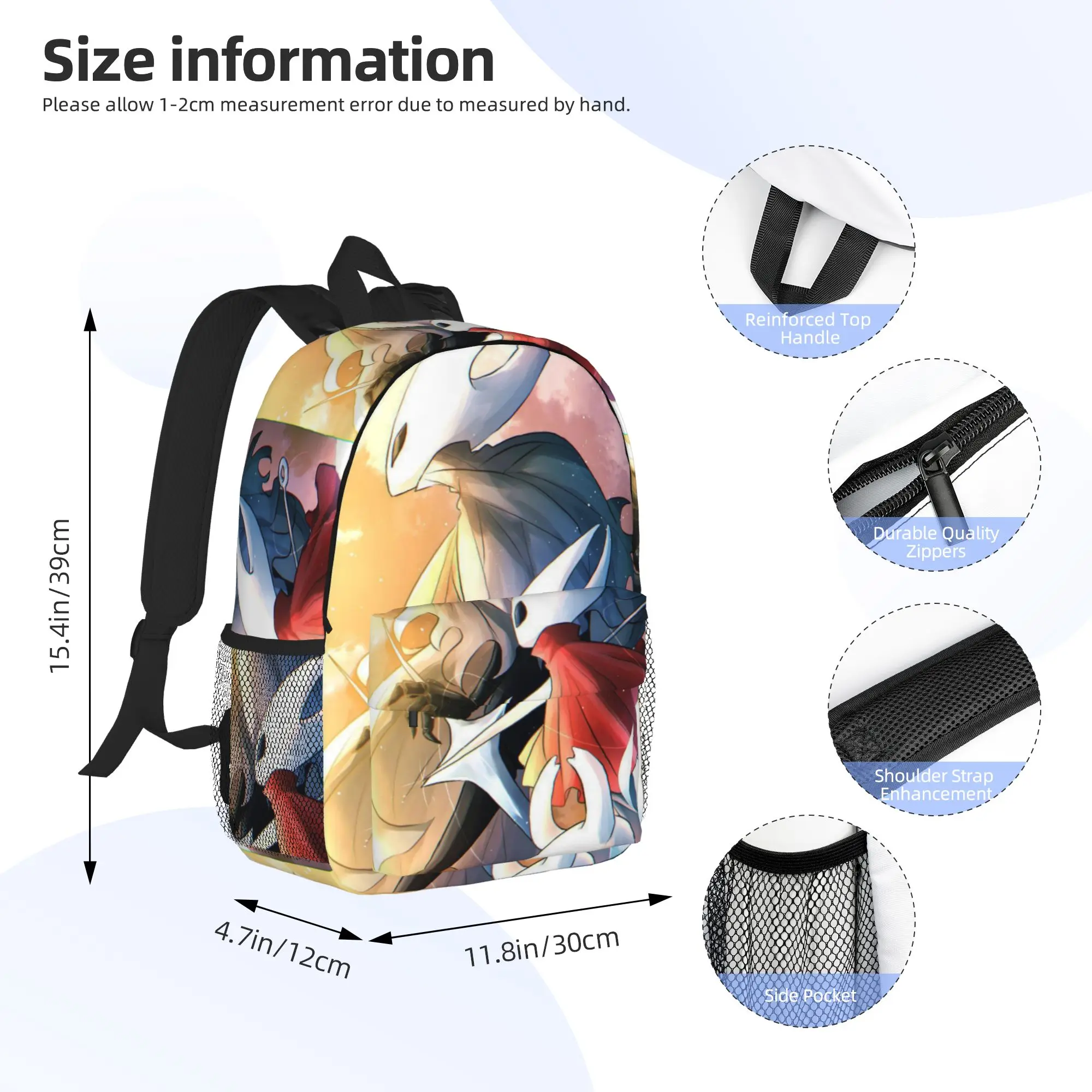 Ghost Hollow Knight Game Backpack Hot Sale Daypack Large Capacity Boys Girls BookBag Shoulder Bags for Men Women School Bag