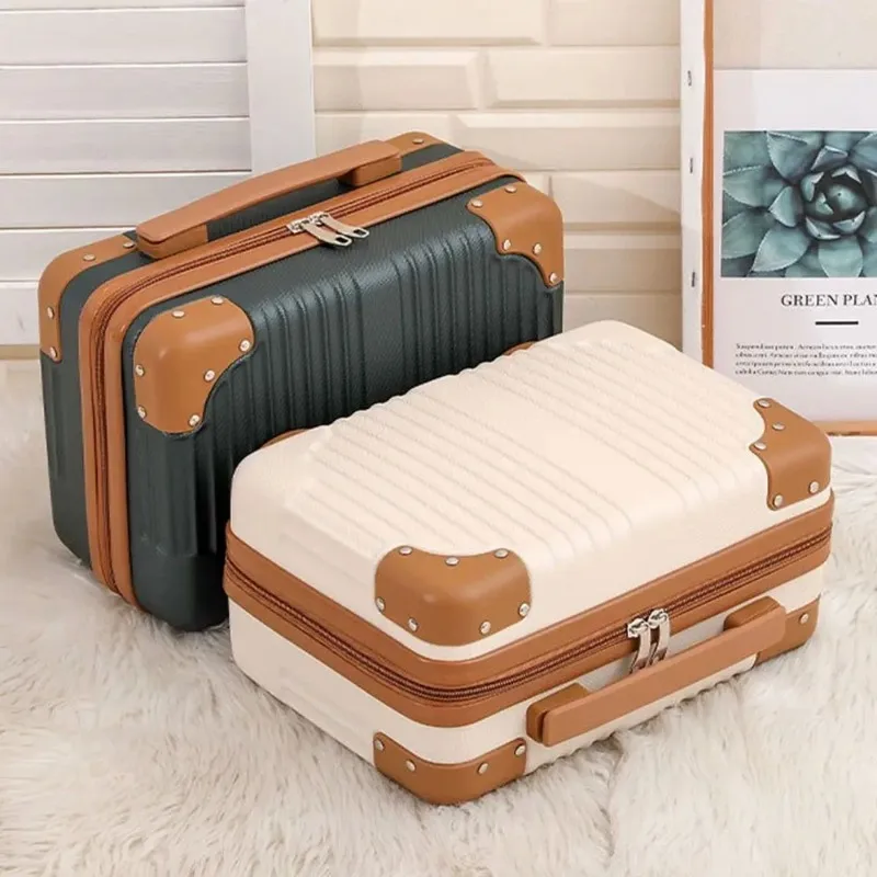 

14 inch Mini Travel Suitcase Cosmetic Box Hand Luggage Organizer Makeup Case Small Password Box Boarding Case