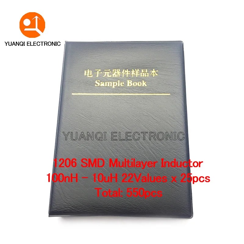 1206 SMD Multilayer Inductor Sample Book 100nH~10uH 22Valuesx25pcs=550pcs Assorted Kit