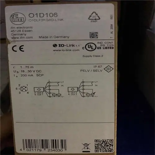 German IFM Brand O1D106 Laser Induction Switch 30VDC IP67 Protection