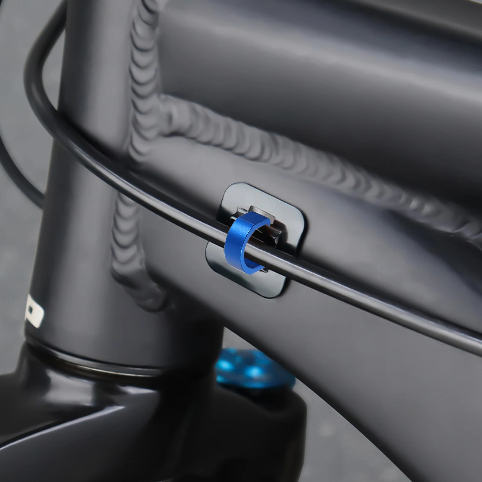 

10pcs U-Shaped Cross-Wire Buckle Aluminum Alloy Bike Cable Clamp Fixation Reusable Durable Light Weight Blue