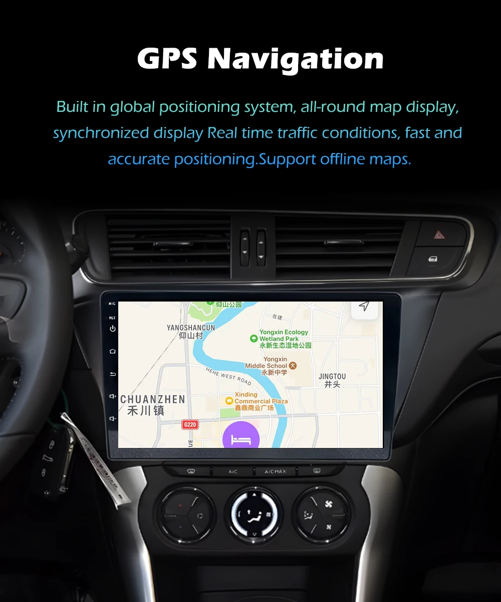 6,86'' Für Ford Ka 2008 - 2014 Android 16 Autoradio Multimedia Player Bluetooth Wireless CarPlay GPS Navi WiFi BT DSP Stereo – Detail 4