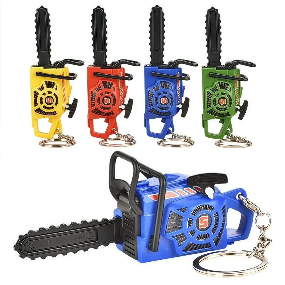 Creativity Plastic Electric Saw Keychain Realistic Handheld Power Saw Bag Pendant Portable Pull Rope Logging Saw Gift Key Decor