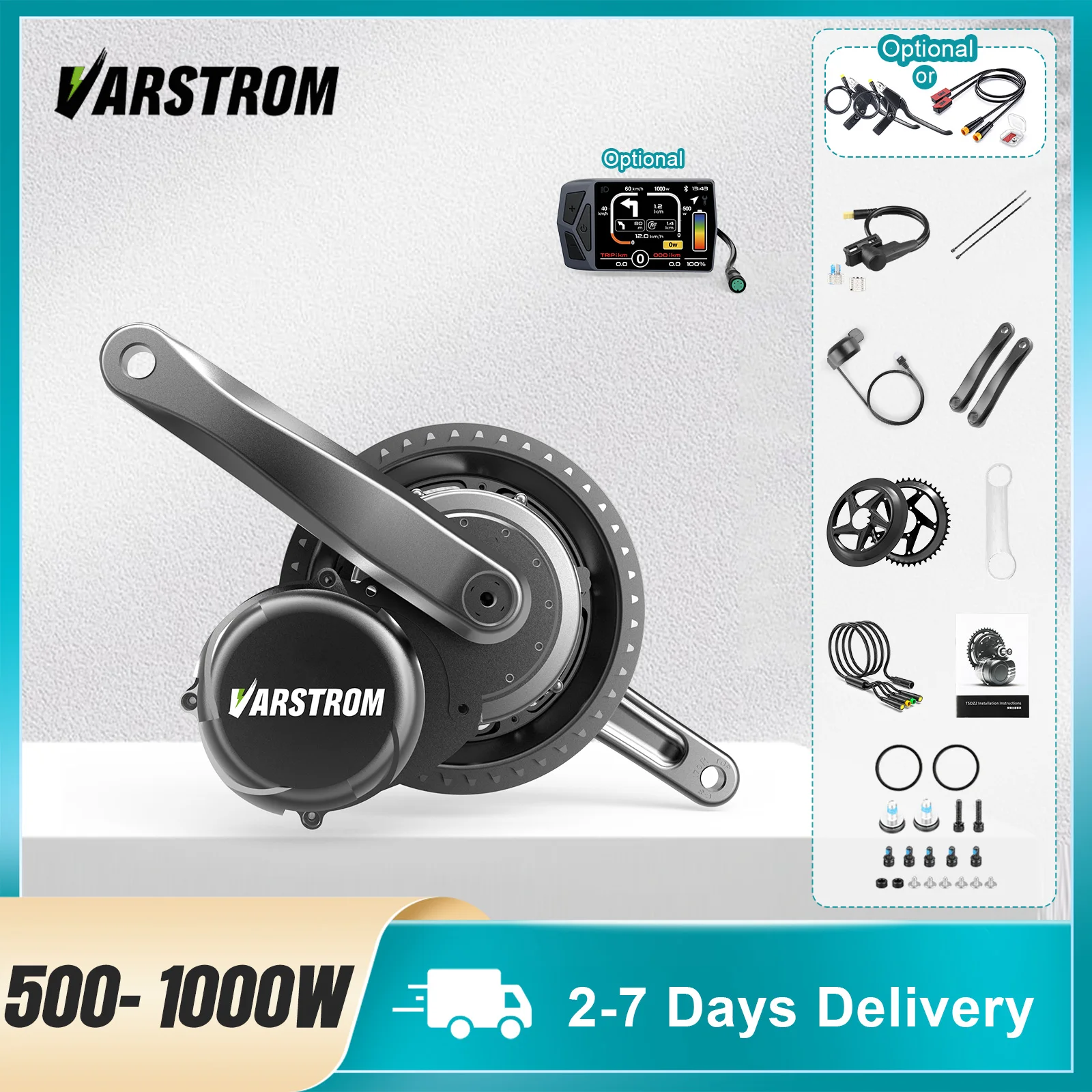 

[US STOCK] 48V 500W 750W TSDZ16 1000W Torque Mid Drive Motor Kit Fat Tire E-Bike Conversion Kit For Cargo Mountain Ebike DIY