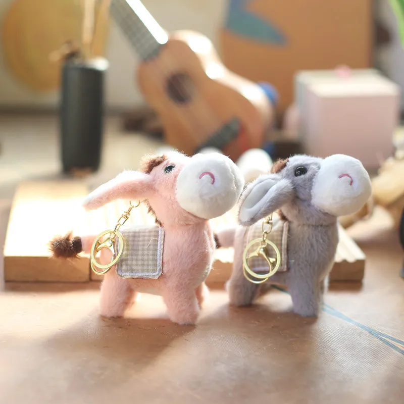 دمية محشوة لطيفة على شكل حمار صغير - هدية مثالية لعيد ميلاد الأطفال وقلادة حقيبة مزخرفة #4