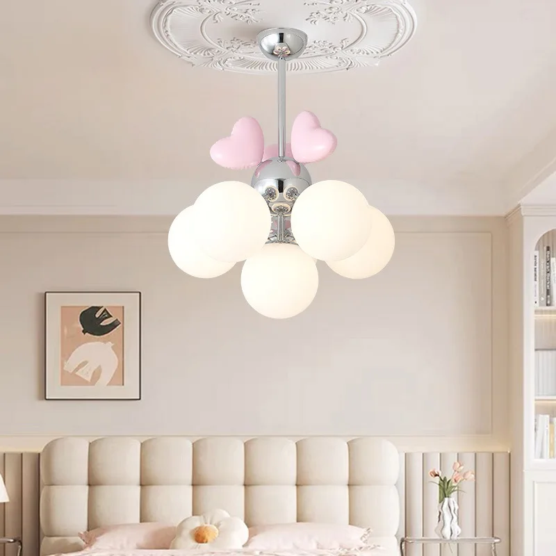 Cream Style Children's Room Eye protection Pendant Light Simple and Warm Bedroom Study Light Creative