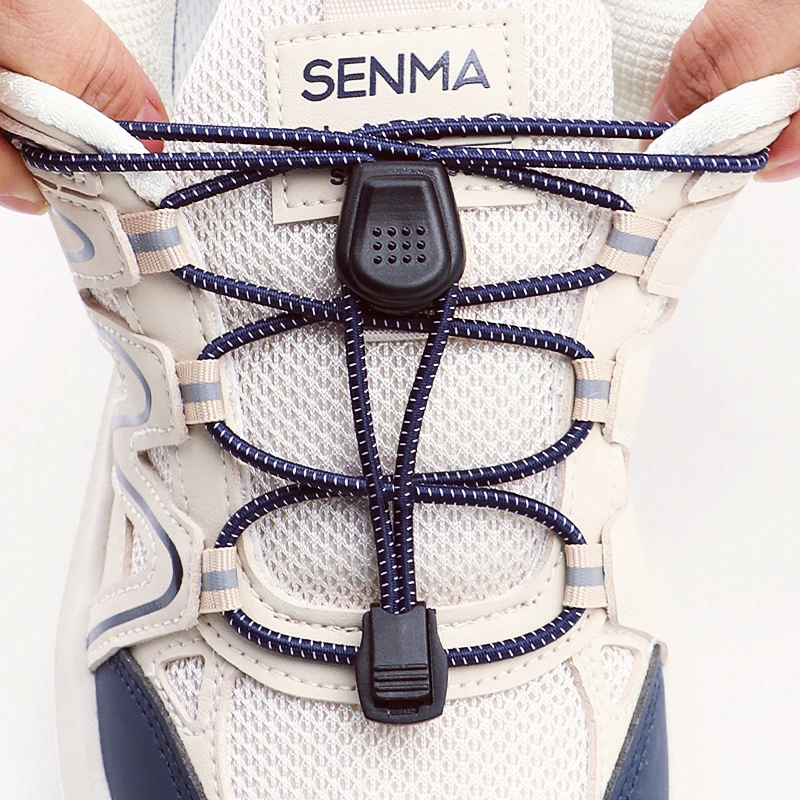 1 paire de lacets de chaussures élastiques à boucle à pression, lacets ronds élastiques pour enfants et adultes, adaptés à une variété de chaussures
