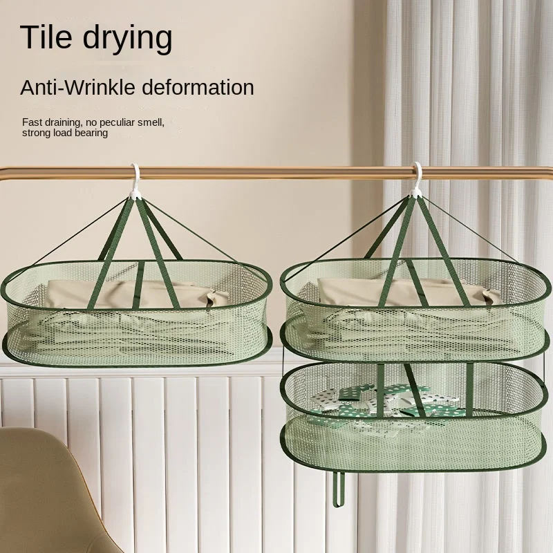 

Clothes Drying Net Drying Socks Artifact Clothes Basket Drying Woolen Sweater Tiled Net Pocket Household Sweater Special Drying