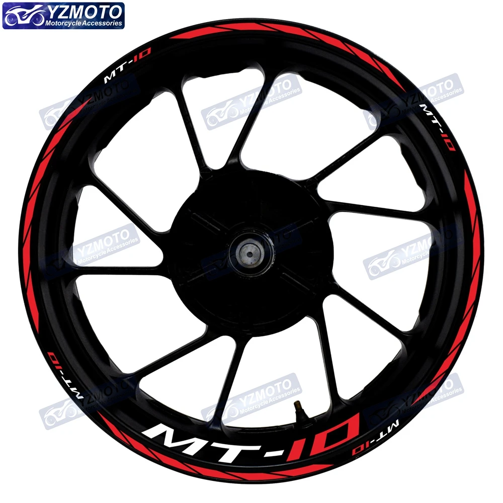 For MT-10 MT10 Motorcycle 17 Inch Front Rear Wheel Sticker Racing Decal Reflective Waterproof Decorative Hub Stripe Rim Stickers