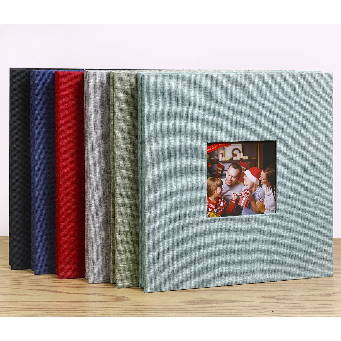 

16-inch Linen Album Windowed Self-adhesive Laminated DIY Photo Album Books Sticky Albums Memory Book Scrapbook Crafts Albums