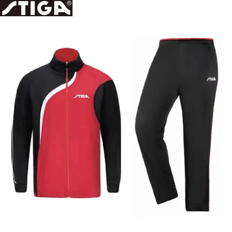 New Stika Table Tennis Suit Set for Men and Women, Spring and Autumn Sports Competition Training Long Sleeve Pants