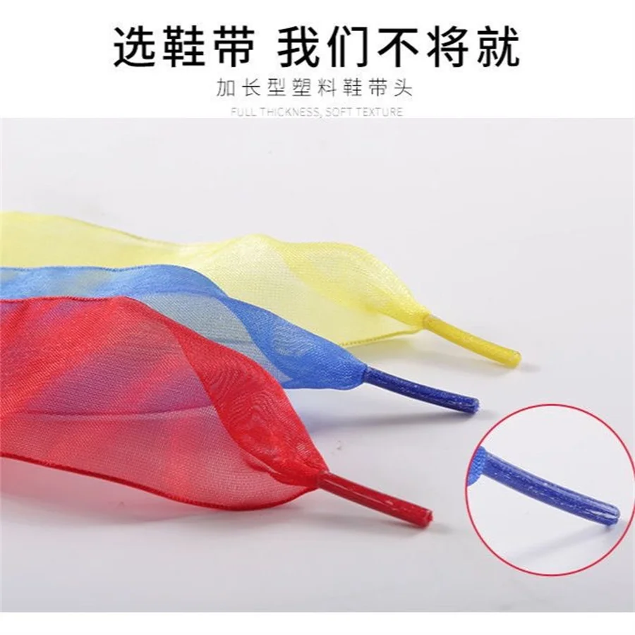 1 Paar 4cm Breite Organza-Schnürsenkel 60-180cm Damen Schleifen-Schnürsenkel Flache Seiden-Satin-Bänder für Canvas-Sneaker Sportschuhe Schnürsenkel S – Detail 5
