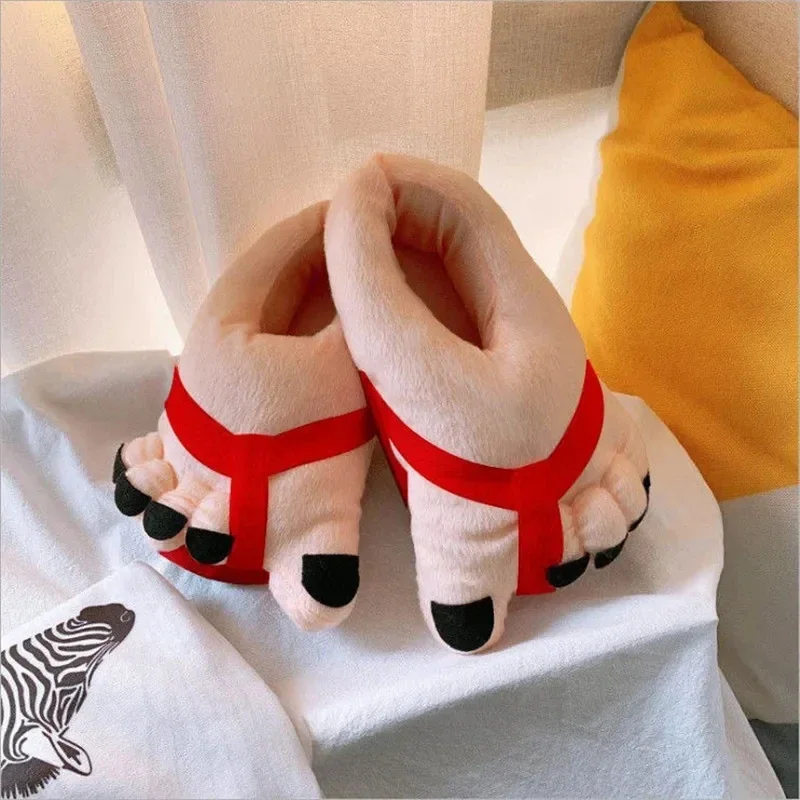 Men Women Winter Slippers Big Feet Creative Couples Funny Slippers House Slides Home Soft Warm Cotton Slider 슬리퍼 Chanclas Hombre