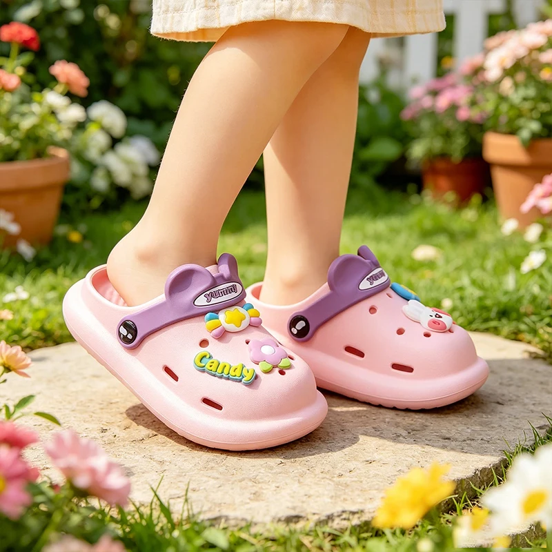 Toddler Girls PVC Soft Non-Slip Garden Shoes Kids Breathable Slip-On Sandals Summer Beach Pool Slippers - view 6