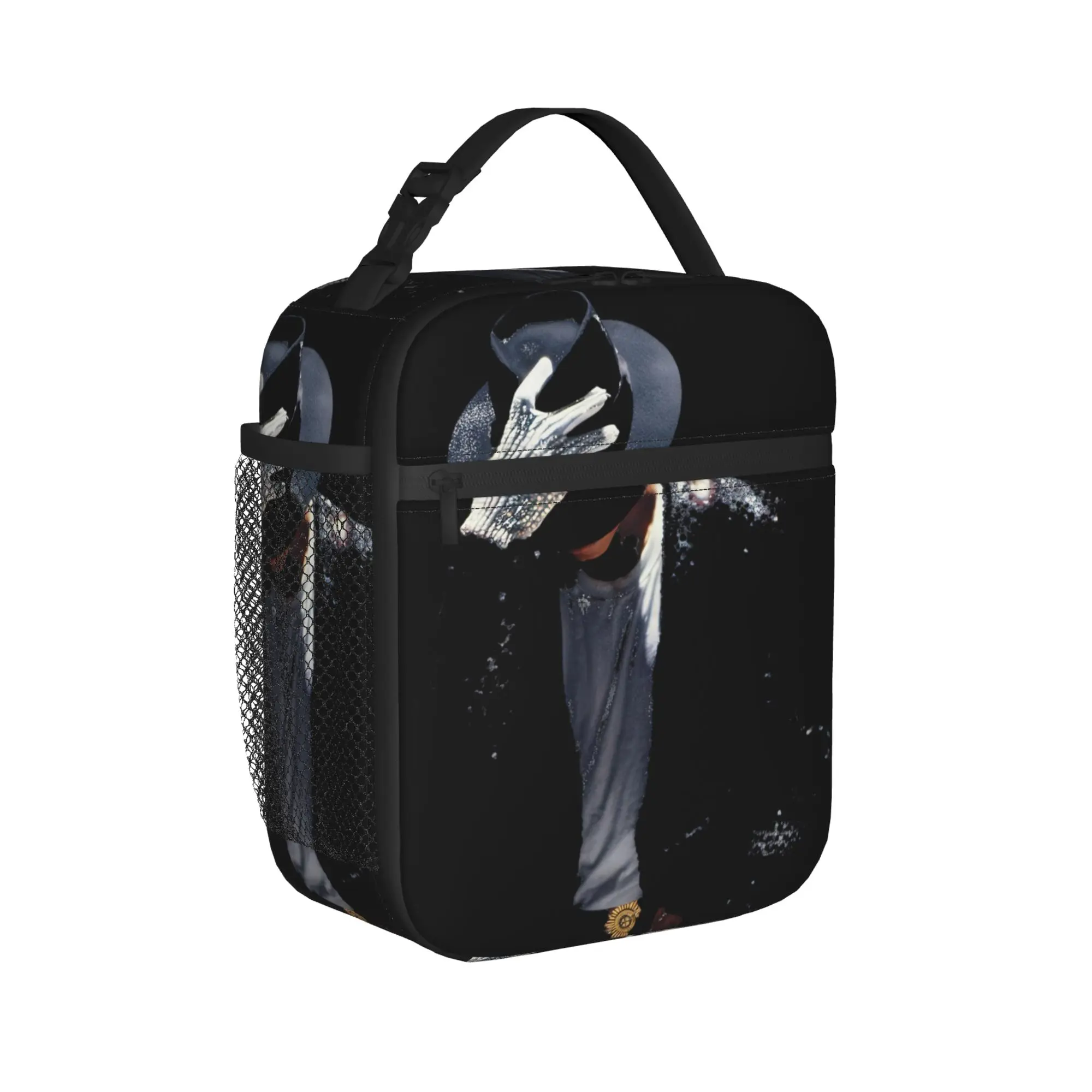 MJ king of pop Retro 90s Insulated Lunch Bags Large Reusable Cooler Bag Tote Lunch Box Work  Outdoor Girl Boy