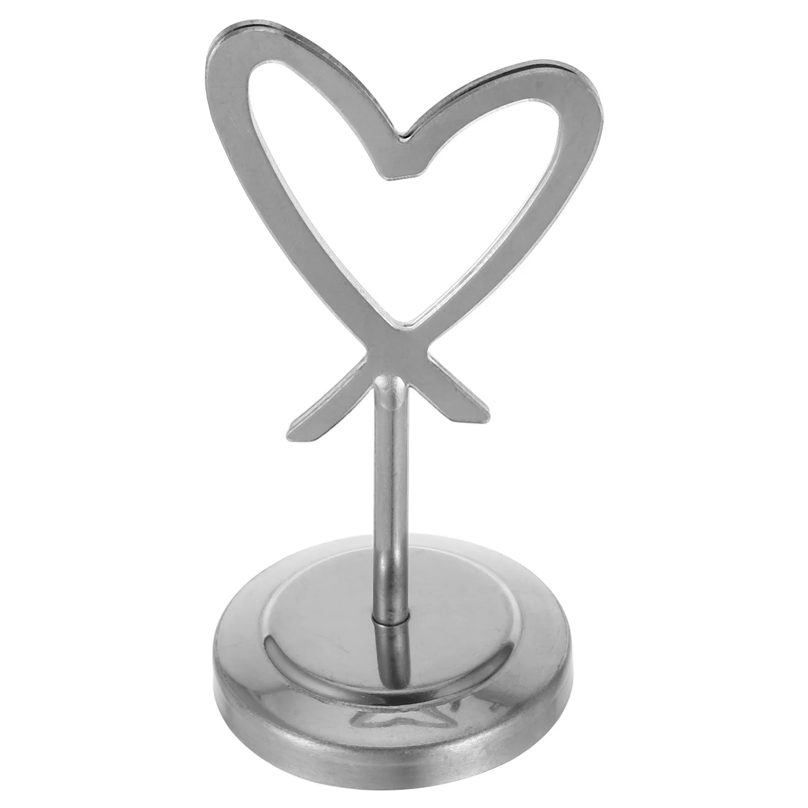 

Stainless Steel Heart Shaped Memo Holder Metal Table Cards Clips Desktop Picture Display Note Card