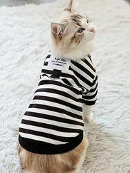 UFBemo Dog Clothes Teddy York Shire Polo Shirt Dress Striped Pet T-Shirt Dog Costume Soft Pullover Suit for Dog Puppy