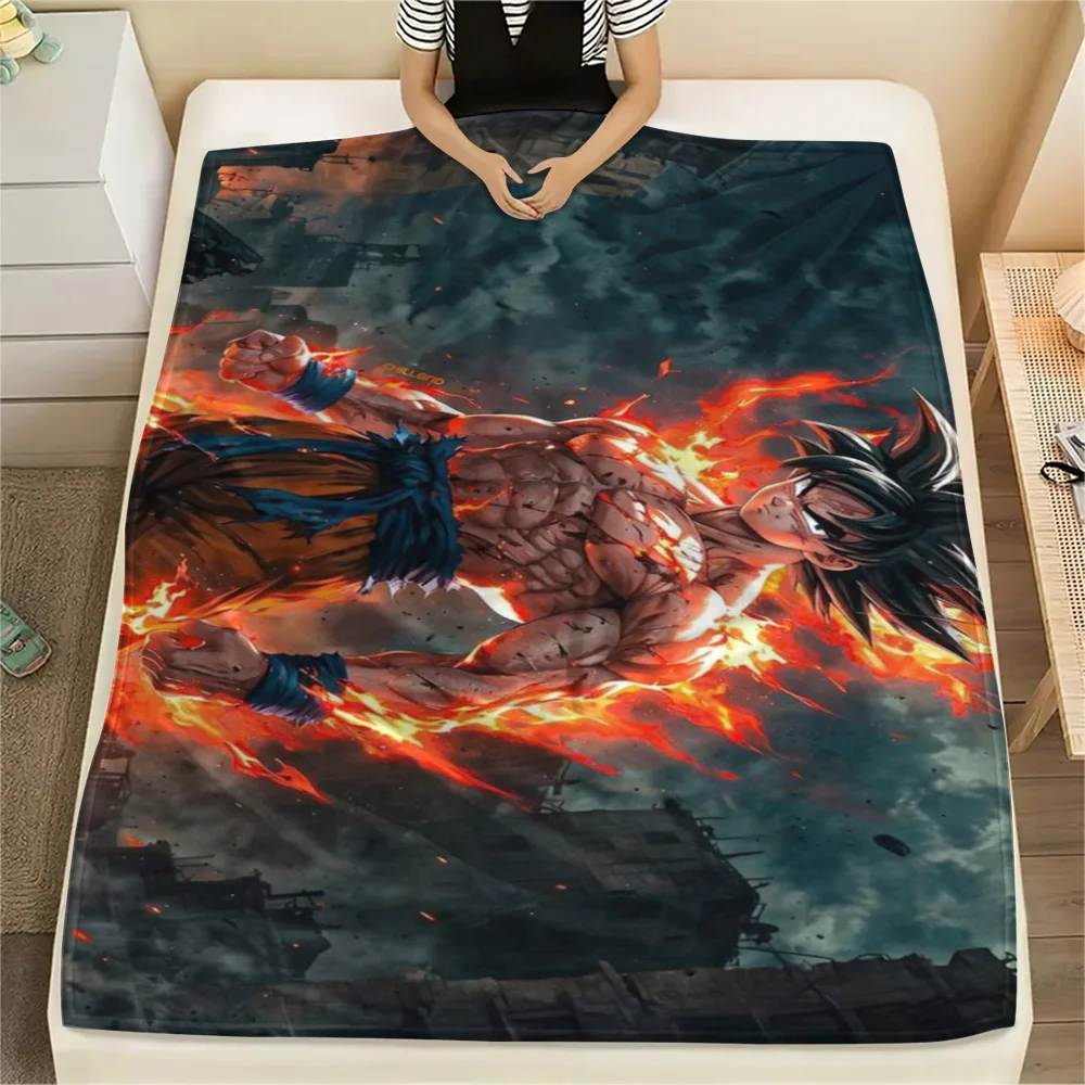 Goku Rest Time Cozy Flannel Blanket, Attractive Printed Cover for Home Decor, Picnic and Short Journey.-TING