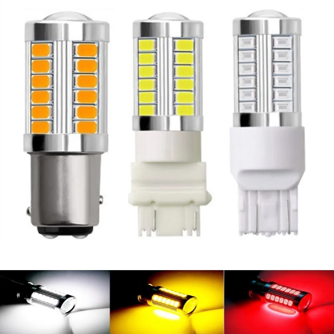 2X PY21W P21/5W 1156 Ba15s 1157 Bay15d 3156 3157 7440 7443 Car LED Bulbs Turn Signal Light White Brake Reverse Parking Lamps 12V