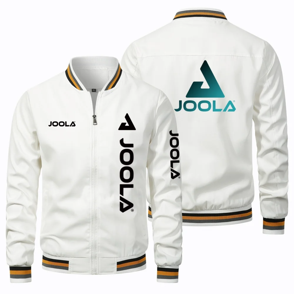 

JOOLA Logo Print Men's Bomber Jacket, Windproof Zip Up Varsity Jacket, Casual Sportswear for Outdoor, Travel, Daily Life