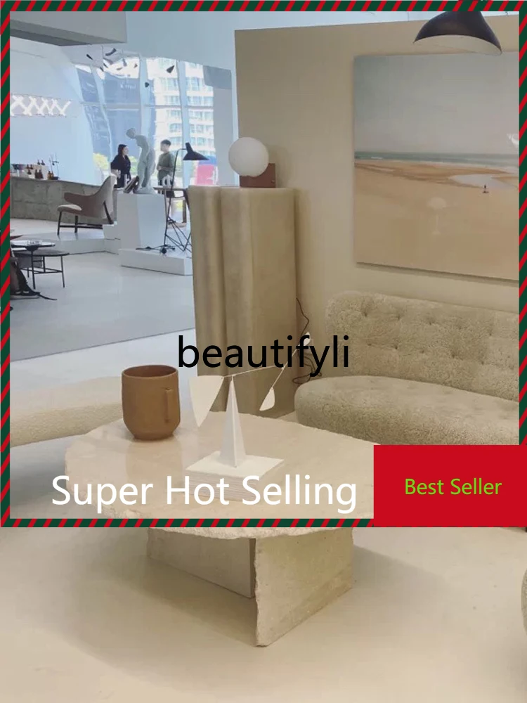 

Huangdong stone coffee table, living room creative marble tea table, small apartment G1218