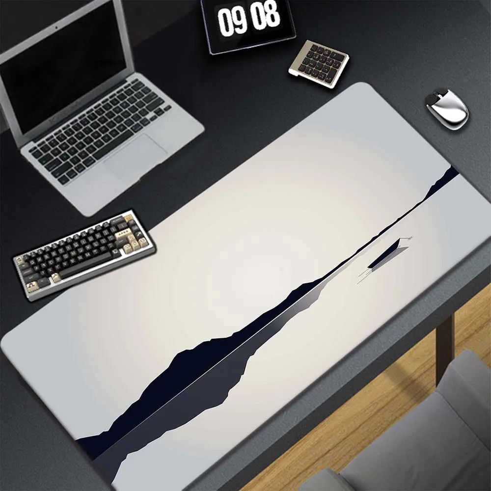 Imagem -03 - Mousepad Macio do Jogo Minimalista Preto e Branco Mousemat do pc Almofadas de Borracha Antiderrapantes Tapete Grande da Mesa Almofadas do Teclado Xxxl 90x40cm