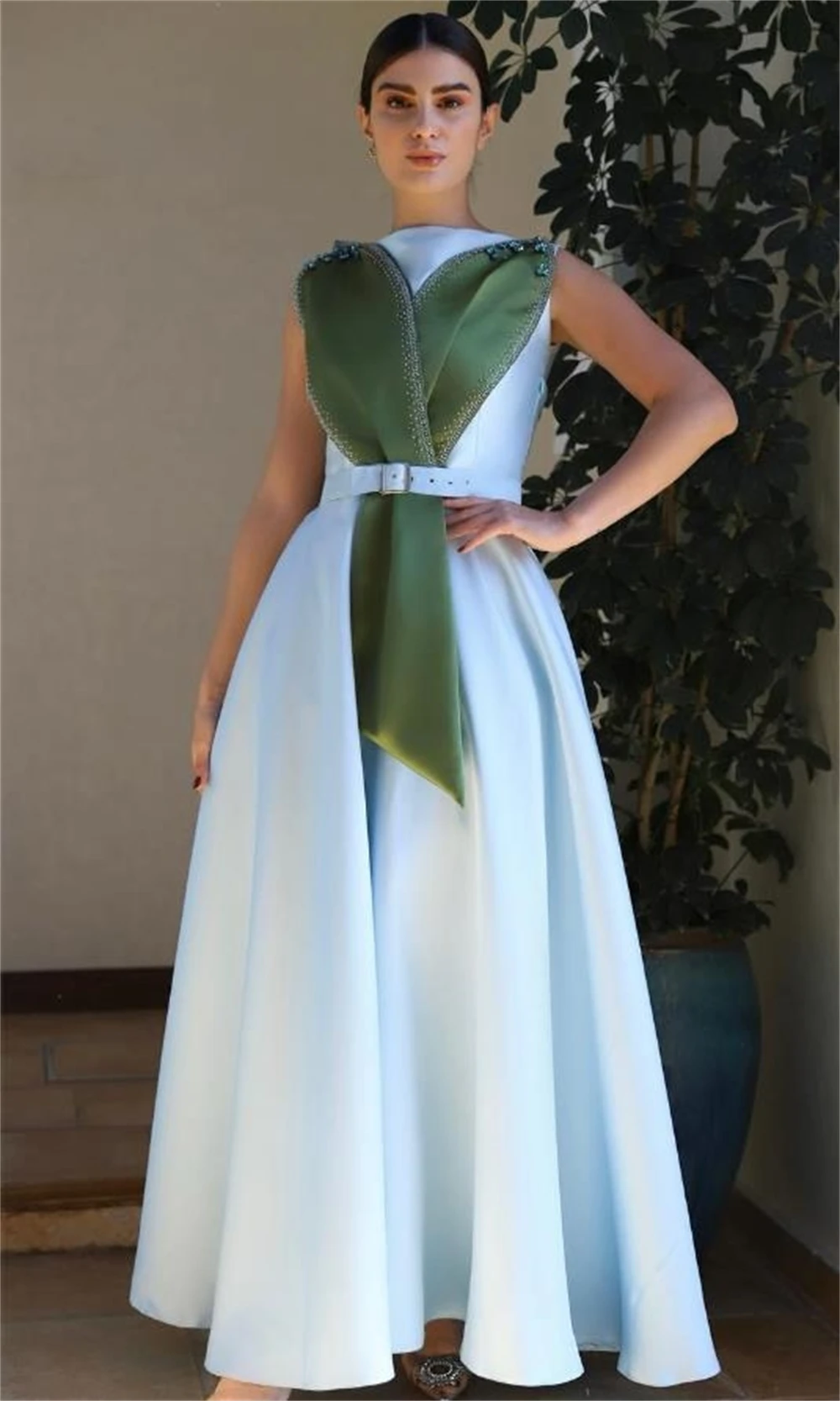 Customized Jiayigong  Classic Modern Style Formal Evening O-Neck A-line Beading Drapeds Bespoke Occasion Dresses