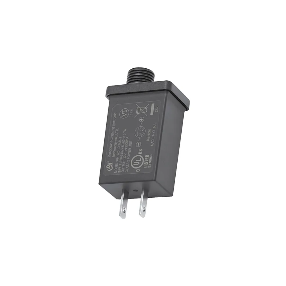 12V 1A Output Class 2 Power Supply Converter IP44 Waterproof Transformer LED Adapter US Plug Replacement Yard Inflatable Adapter