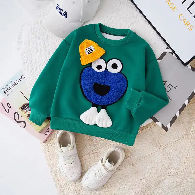 Children's Clothing Children's Sweater Spring And Autumn Clothing Boys Top 2023 Baby Fashion Loose Top Round Neck Pullover Kids