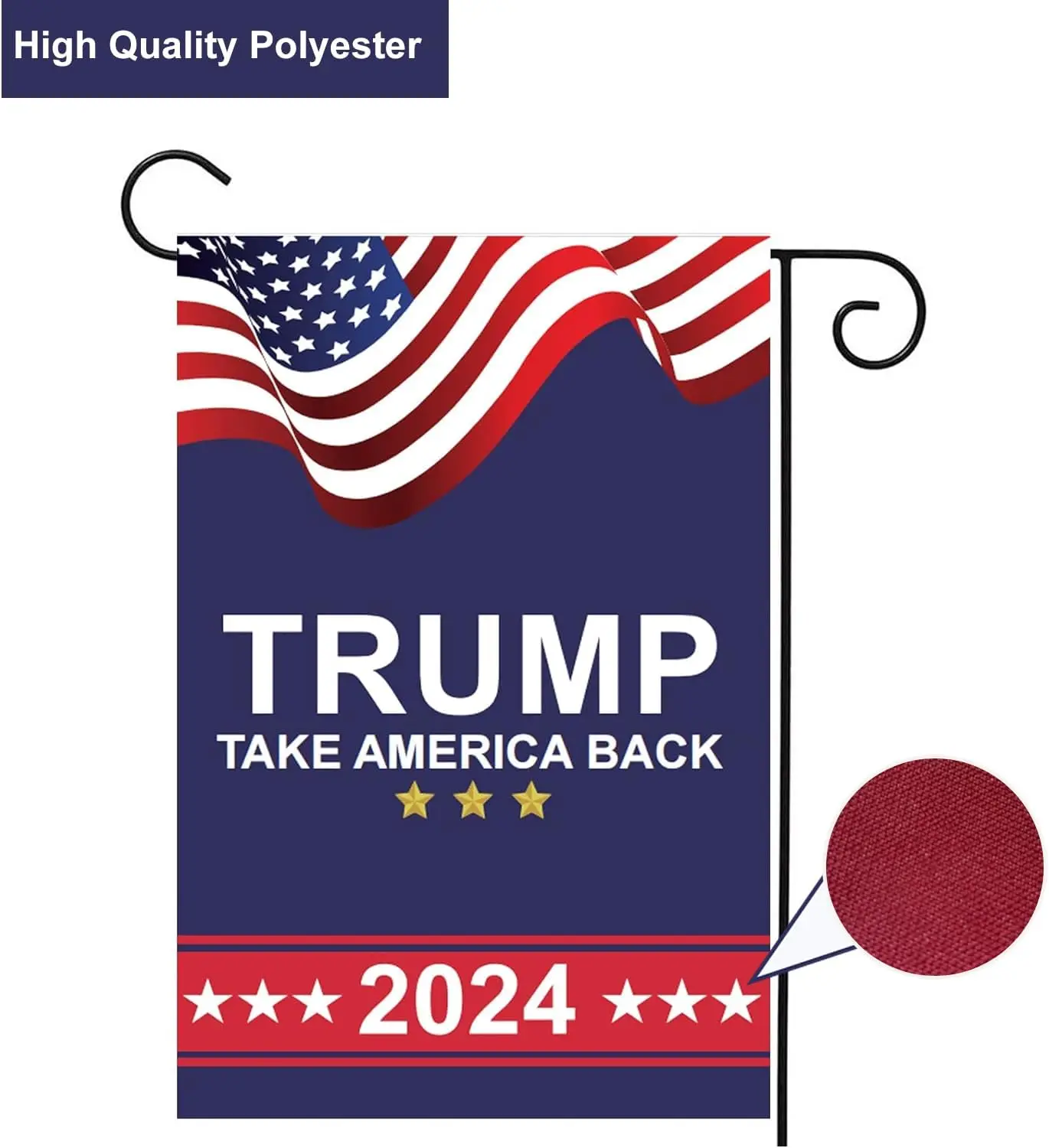 Homissor Trump Flag 2024 Garden Flags Donald Trump Flag TAKE AMERICAN BACK - Double Sided Yard Flag Banner Lawn Outdoor Decorati