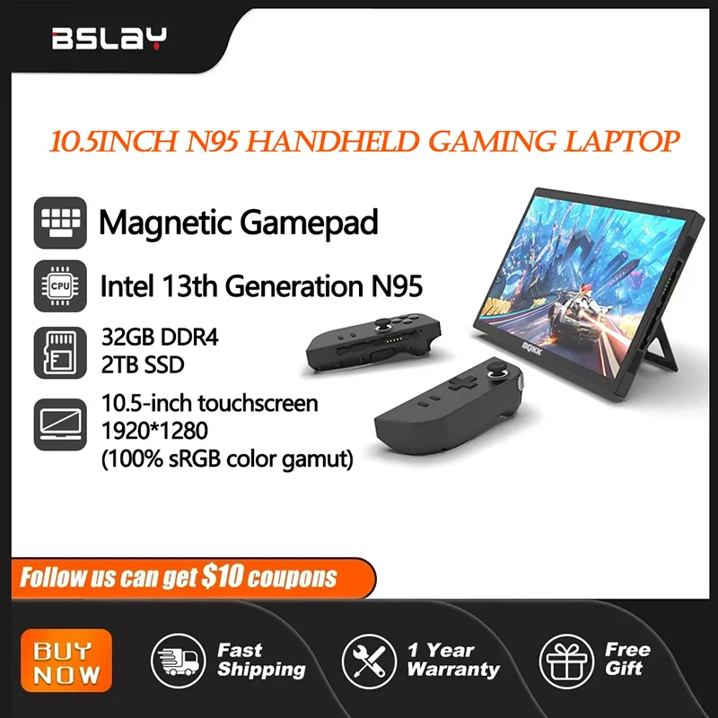 Gaming Tablets Mini Pocket 10.5inch N95 Magnetic Grip 32GB RAM 2TB SSD DDR4 Window11 100% sRGB Color Gamut Touchscreen laptop