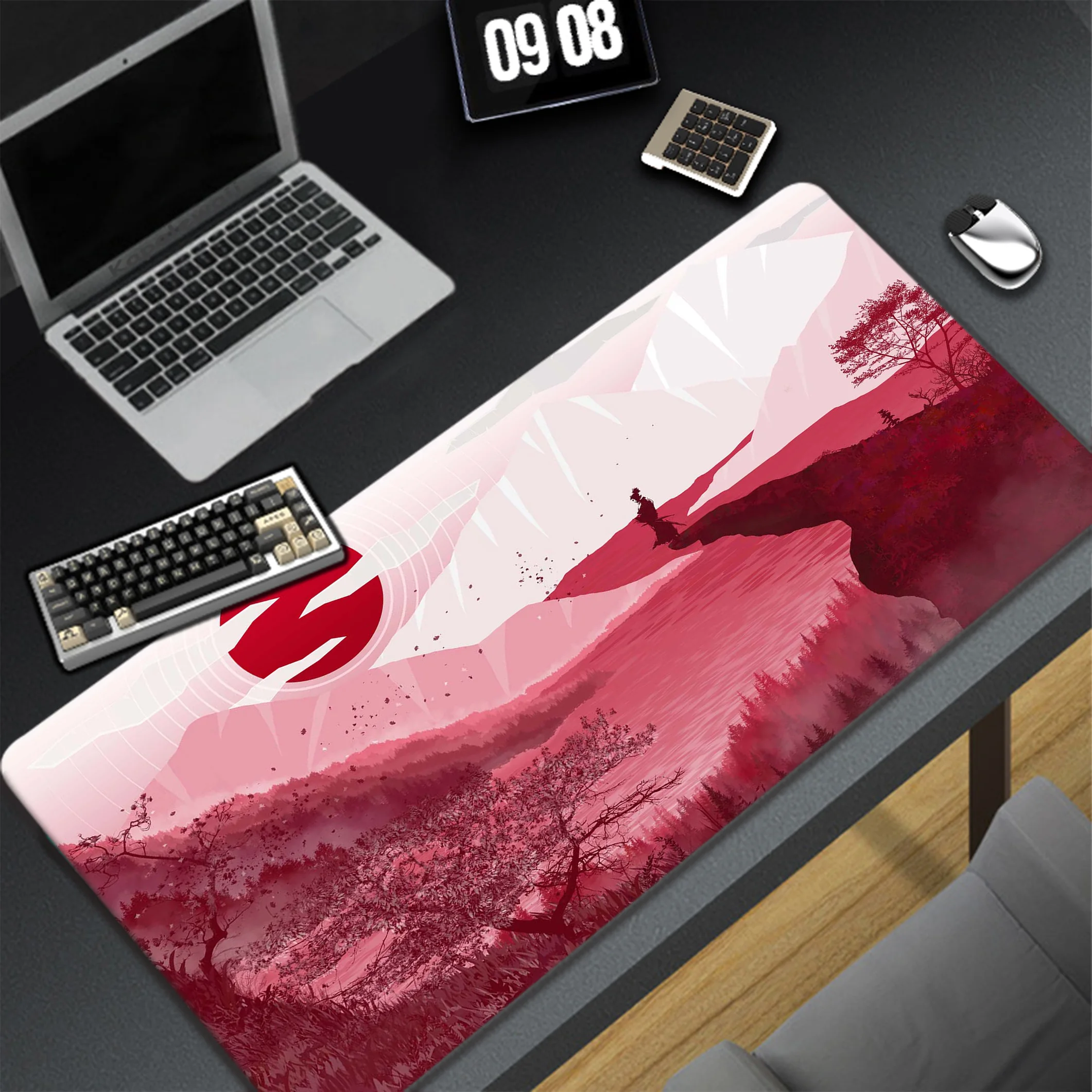 Japanese Style Large Mouse Pad Gamer Mousepad Notebook Office Accessories For Desk Mat Game Locking Edge Keyboard Pads 900x400mm