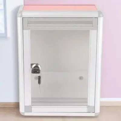 

Lockable Suggestion Wall Mounted Metal Voting Deposit Box Security Lock Classroom Public Places Fundraising Aluminium Alloy
