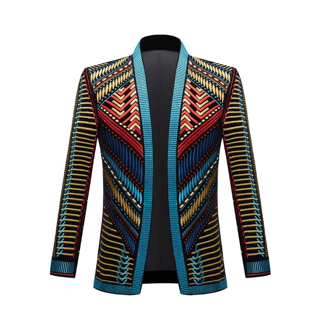 European and American velvet heavy embroidery suit jackets for men, nightclub and bar trendsetters, performance costumes, dance
