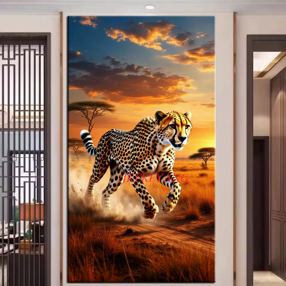 Cheetah on the Grassland Picture DIY Diamond Painting Cross Stitch Full Drills Diamond Mosaic New Collection Home Decor