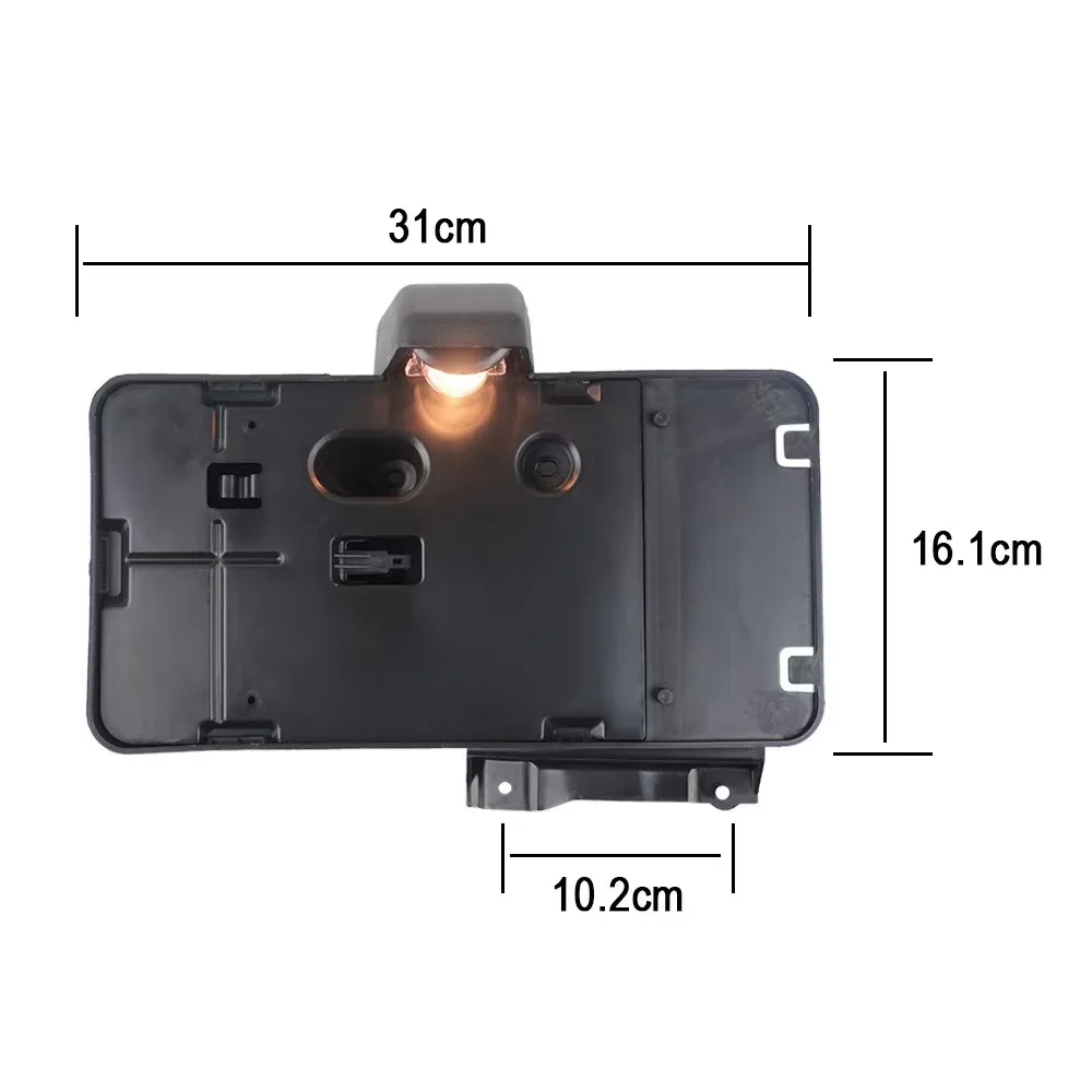 Porta targa posteriore, cornici per licenza Staffa per etichetta Supporto per riposizionamento Nero con lampada per Wrangler JK JKU 2007-2017 (Nero)