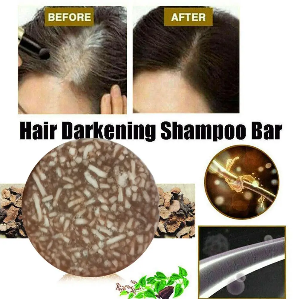 10 stücke feste Shampoo Seife schwarze Haarfarbe Farbstoff Seife natürliche organische Polygonum Essenz Haar behandlungen Verdunkelung shampoo 10g