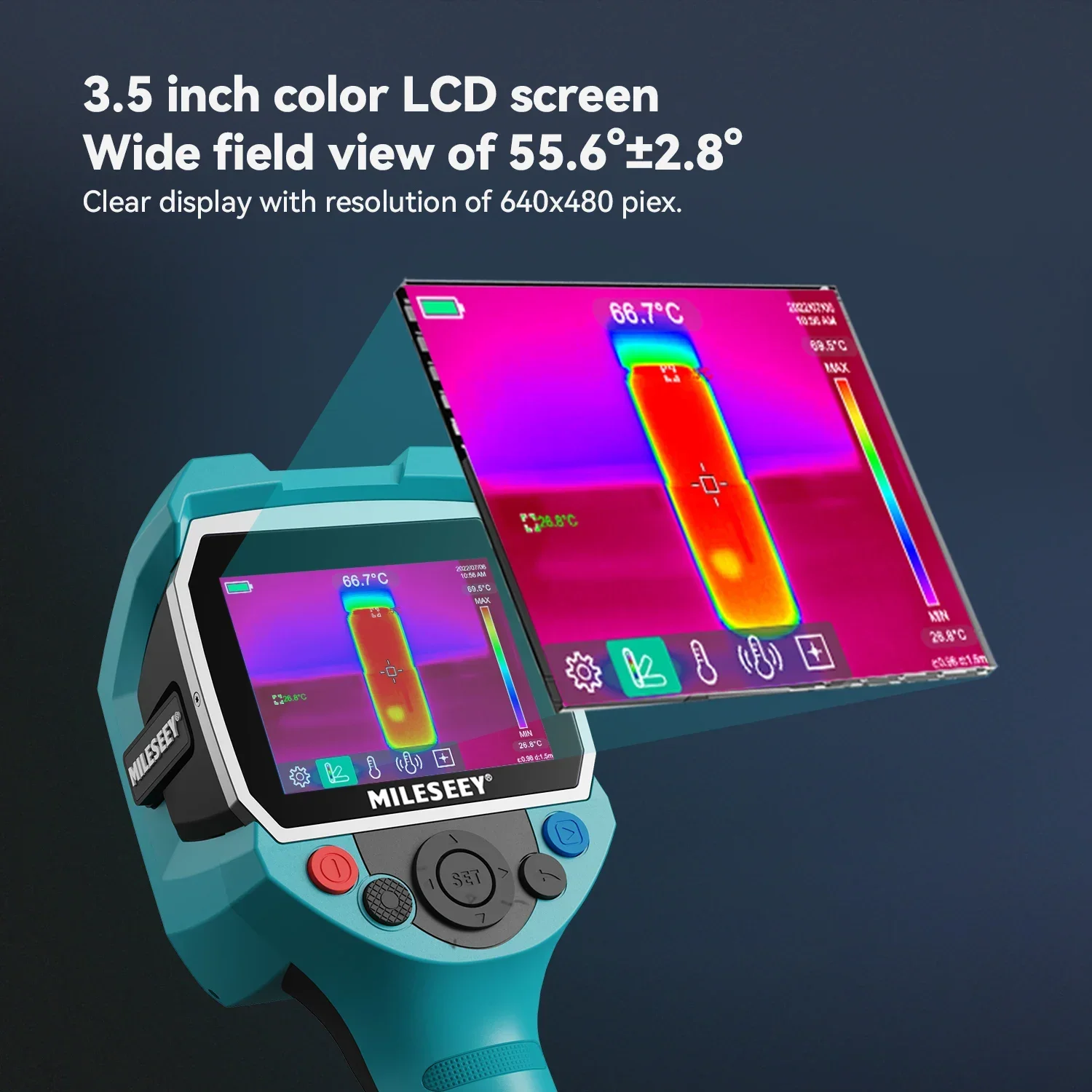 

NEW Handheld High definition big screen display thermal camera with visible and infrared dual camera mode