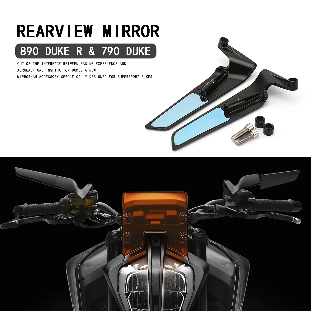 

For 790 Duke 2018 2019 2020 Motorcycle Mirror CNC Aluminum Side Rearview Blue Anti-glare For 890 DUKE R New For 890 Duke R 2021