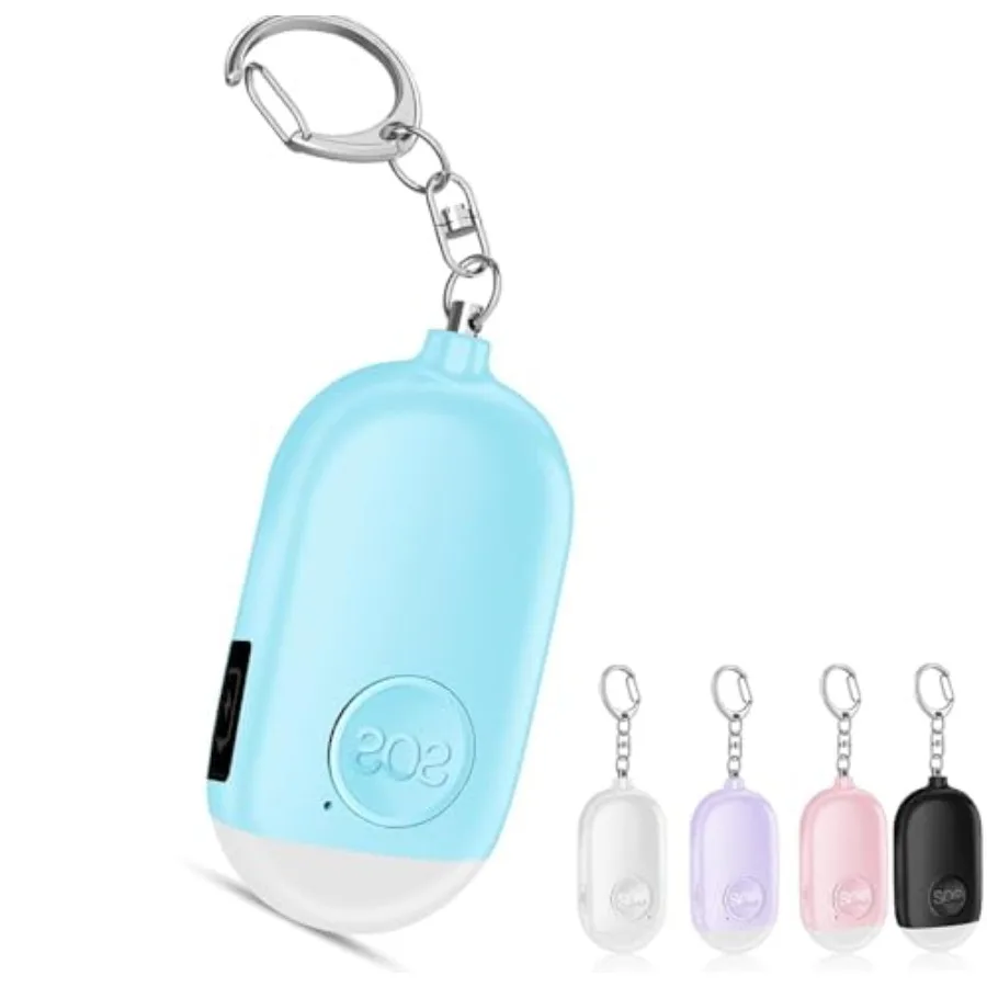 Personal Safety Alarm for Women, Rechargeable 130dB Self Defense Alarm Keychain with LED Flashlight, Emergency Safe Sound Secur