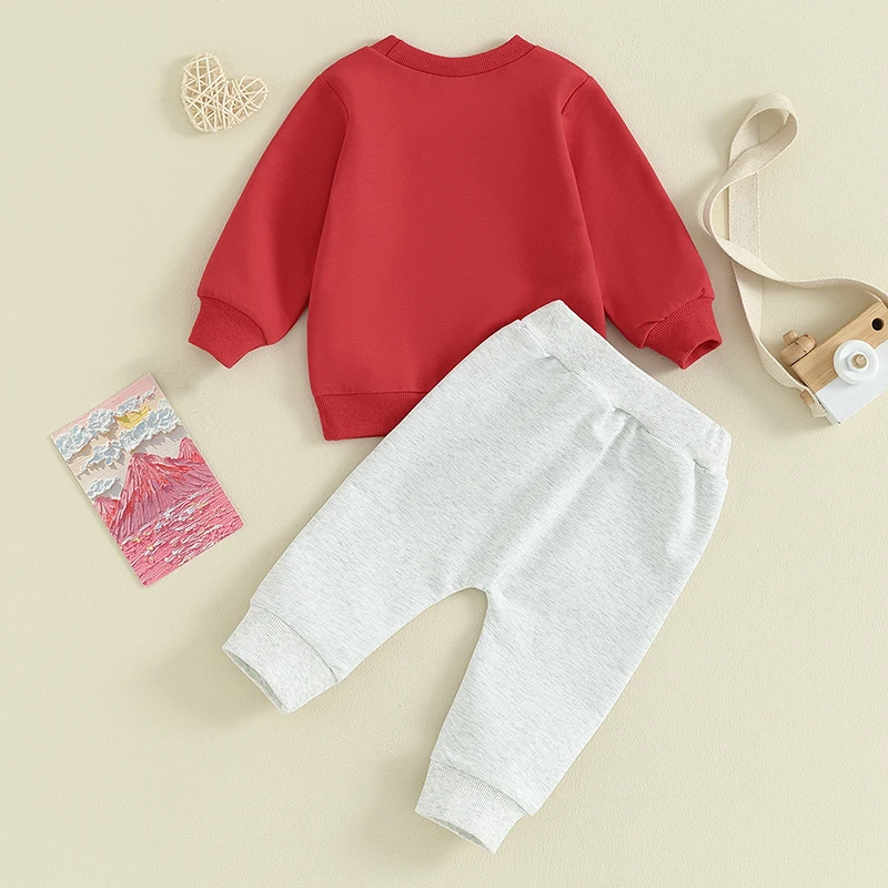 Kids Baby Girls Valentine s Day Outfit Long Sleeve Letters Print Sweatshirt Top Bell Bottoms Pants Set