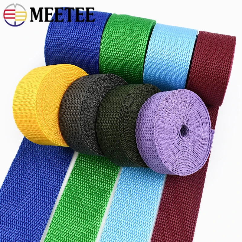 

10M 20-50mm Nylon Webbing Tapes for Bag Straps Waistband Ribbon Bands Garment Decor Bias Binding Webbings DIY Sewing Accessories