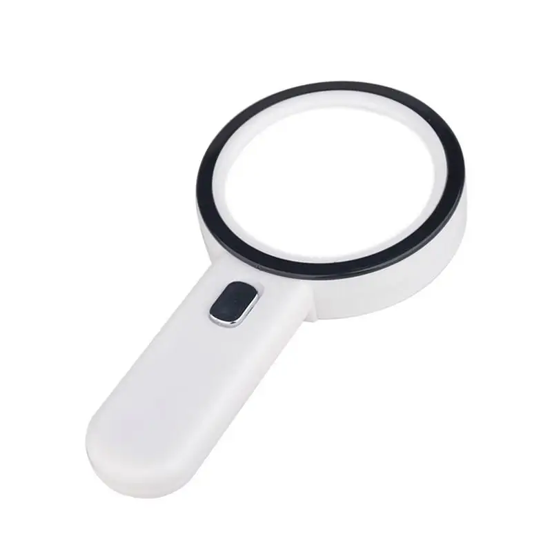 30X Magnifying Glass With 12 LED Lights Handheld LED Magnifier Double Lens Magnifier for Seniors Reading Jewelry Watch Loupe