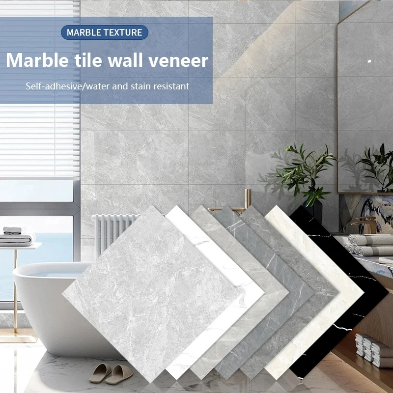 10 sztuk naklejka ścienna imitacja płytek ceramicznych PVC tapeta wodoodporna kuchnia łazienka imitacja marmuru renowacja dekoracja tła